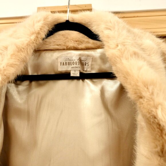 DONNA SALYER'S FABULOUS FURS~Blonde Mink~FAUX FUR 3/4 SLEEVE JACKET - Picture 5 of 5